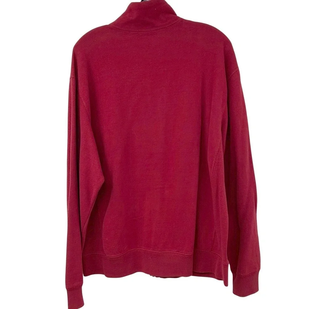 Mens‎ Y2K Vtg Full Zip Track Jacket Red Embroidered Logo 1969 Fleece GAP Large
